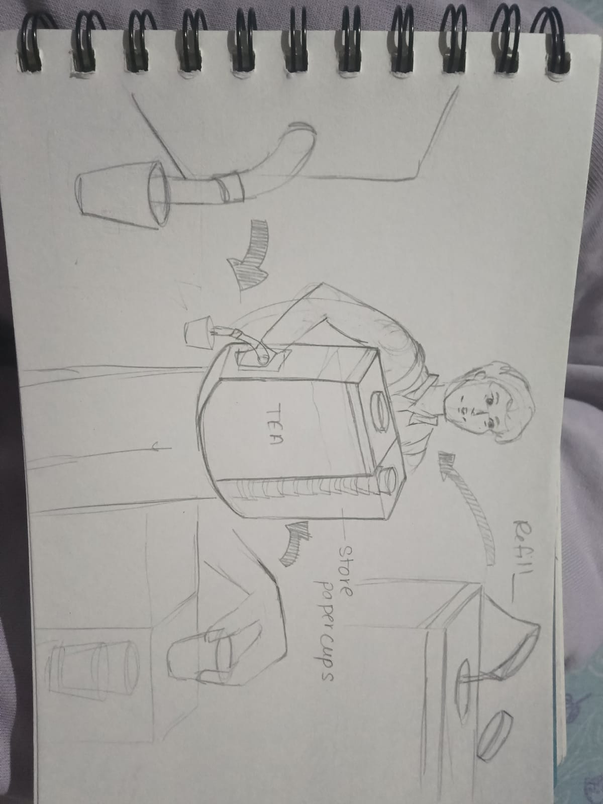 Designing for Tea Stall — sketch by a DShala UCEED student