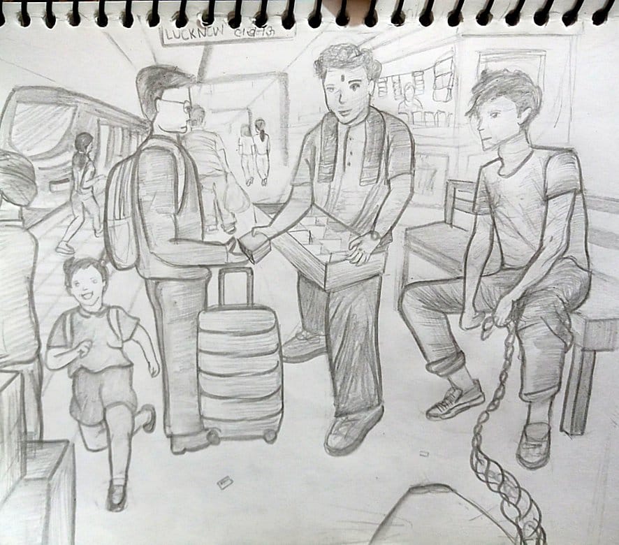 Sketching from dog's point of view — sketch by a DShala CEED student