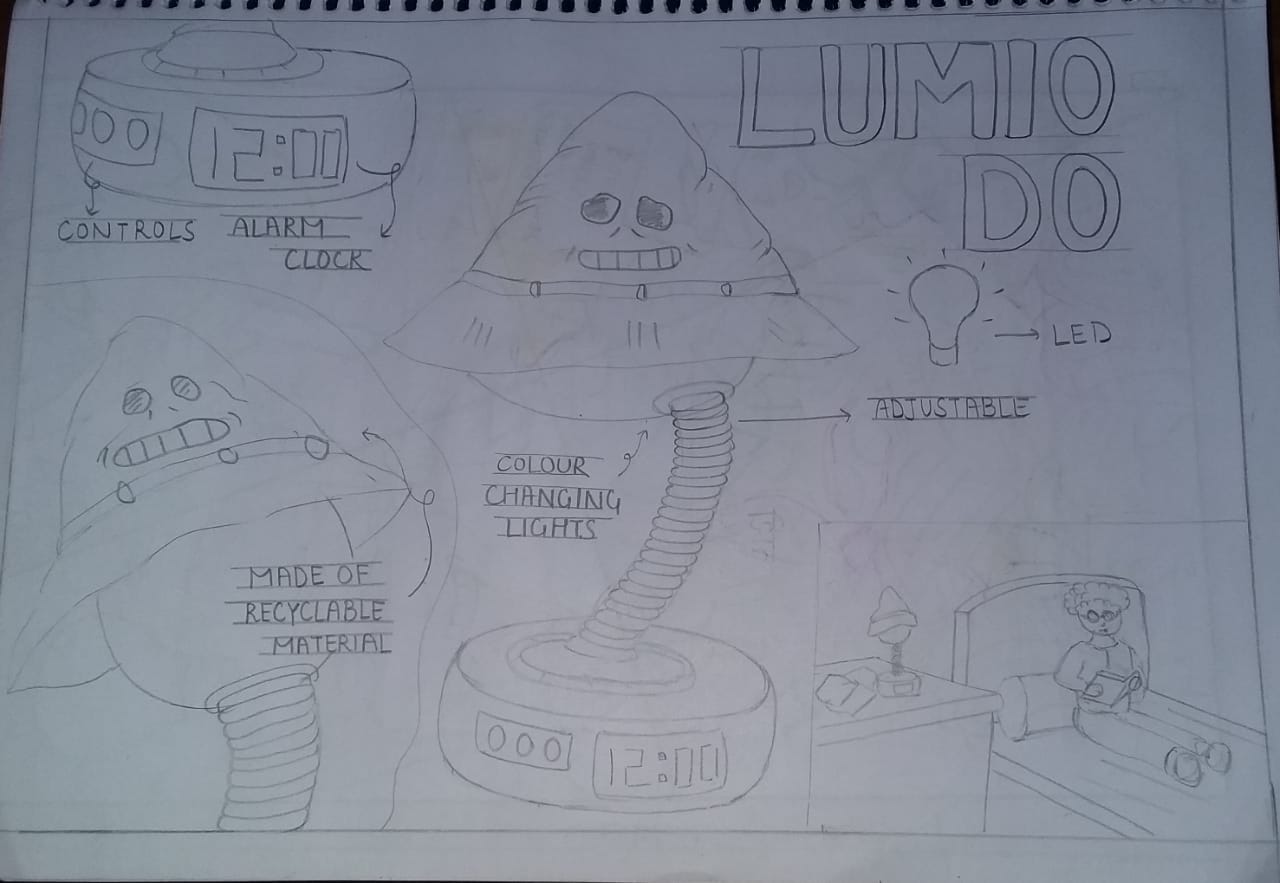 Design a Desk Lamp for Night Readers — sketch by a DShala UCEED student