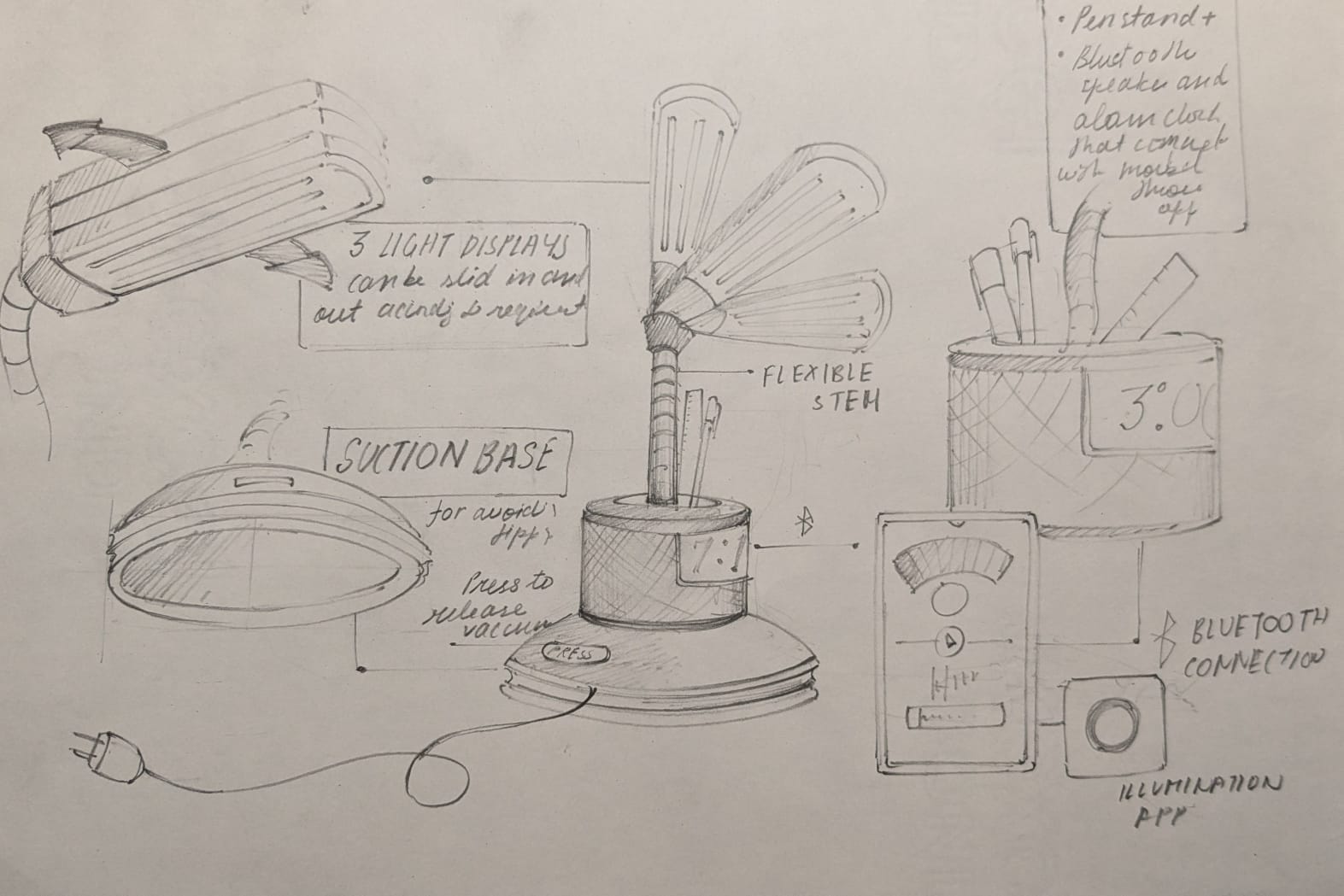 Design a Desk Lamp for Night Readers — sketch by a DShala UCEED student