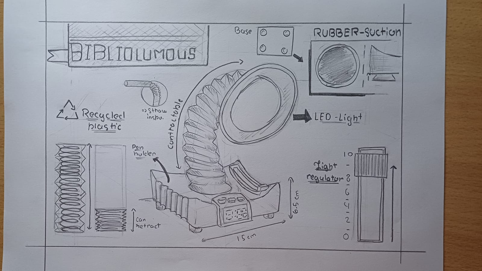 Design a Desk Lamp for Night Readers — sketch by a DShala UCEED student