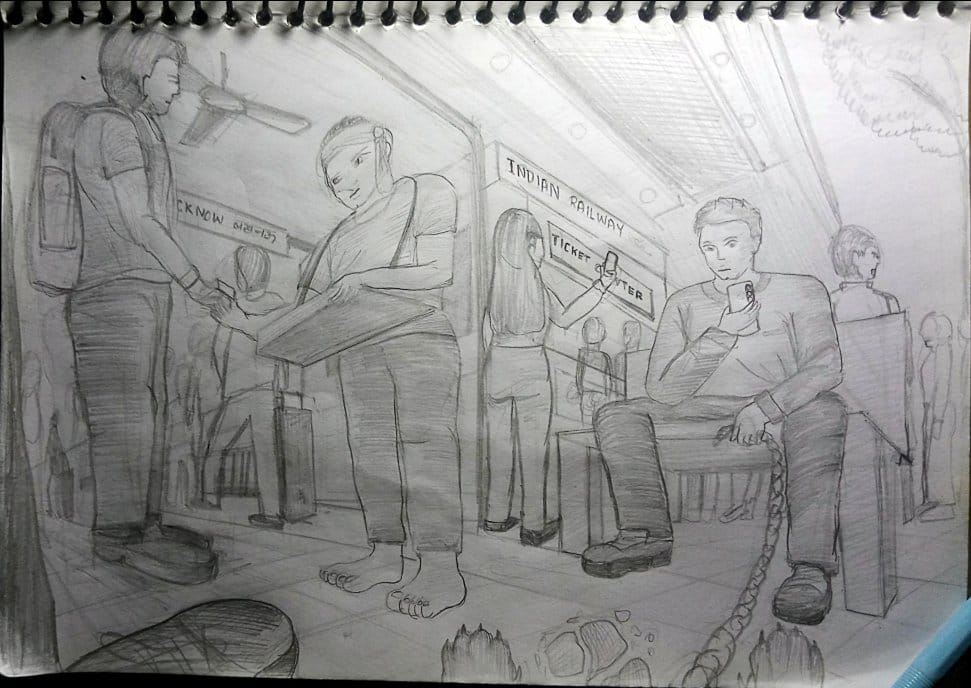 Sketching from dog's point of view — sketch by a DShala CEED student